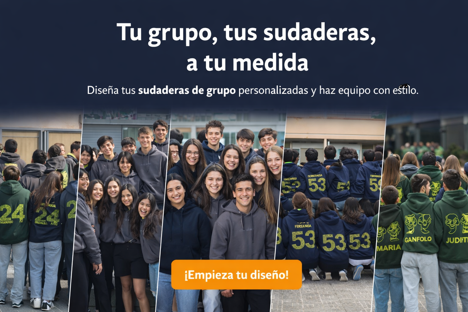 Sudaderas de graduación personalizadas con nombres y año