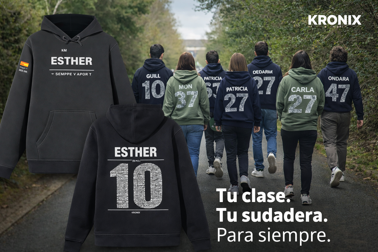 Sudaderas de clase personalizadas para colegios e institutos